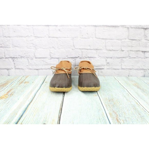 LL Bean  Brown Leather Slip On Low Gumshoe Ankle Duck Boots Size 14 N - Picture 4 of 9